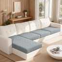 VANSOFY Stretch Couch Cushion Covers for Sectional Sofa, Light Gray