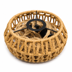 gazechimp Paper Rope Lampshade Boho Lampshade, Rustic Woven Lamp Shade Bulb Guard for Outdoor Bedroom Kitchen Island Restaurant, small