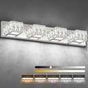 Modern Bathroom Light Fixtures - Crystal 4 Light Bathroom Vanity Light 5CCT Dimmable - LED Chrome Vanity Lighting Fixture