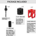RKK Door Lock Installation Kit, Including 2-1/8" and 1" Hole Saw with Guide Template & Arbor Hole Saw Kit for Wooden Doors/Windows (1 Set)