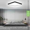 LED Ceiling Light 2 Pack, Color Temperature Switchable 36W Square Ceiling Mount Light Fixture (Black, 12 inches)