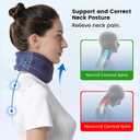 Velpeau Neck Brace for Neck Pain and Support - Soft Cervical Collar for Sleeping, Snoozing, Sleeping Upright, Anti-Snoring, Sleep Apnea for Women & Men (Blue, Enhanced Version, L: 14-16.5"/3.3")