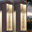 2 Packs Dusk to Dawn LED Outdoor Light 20" Extra Large , Oil Rubbed Bronze Modern Exterior Lighting Fixtures, Outside Porch Lights Wall Mount, Mid-Century Brown Wall Lantern Patio Sconce Lamp
