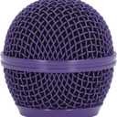 Microphone Head Replace, Mic Grille for SM58S, SM58LC, BETA58, BETA58A, M30, SV100, UT2, PGX24 SLX4, Steel Mesh Replacement Heads with Inner Foam () (Purple)