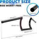 DREAMIZER 7/8 Motorcycle Handlebars Z Bars 22mm Motorcycle Handle Bars For Custom Bobber Chopper Cruisers Softail Dyna Sportster - Black