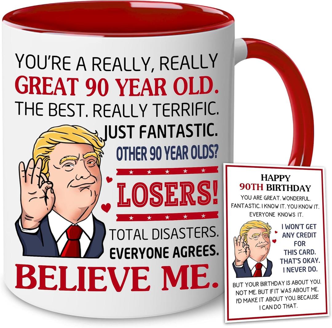 BECHUSKY 90th Birthday Gifts For Men Women - 1936 Birthday Gifts Ideas - 90th Mug For Grandma, Grandpa - 90 Years Old Mom, Dad - Turning 90th Present - 1936 Gift - Present for 90 year old Women, Men