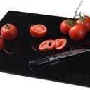 Phore Tempered Glass Cutting Board for Kitchen, Black Cutting Board for Countertop, Dishwasher Safe, Scratch Resistant, Heat Resistant, Shatter Resistant (16"x12", Black)