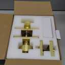 Haidms Gold Exterior Door Lock Set with Deadbolt, Zinc Alloy Brushed Gold Front Door Knob with Lock, Heavy Duty Brushed Brass Deadbolt Lock and Door Knob Set with Lock and Key (2 Pack)