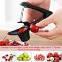 4 x Cherry Pitter, Heavy,Duty Stainless Steel Cherries Pitting Tool, Portable Cherries Corer Stoner Seed Tool with Lock Design, Fruit Pit Remover for Cherry Jam (Black)