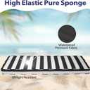 Outdoor Bench Cushion 48x16x3 Inch with Ties, Thick Waterproof Porch Swing Cushions for Patio Furniture Chair Pad, Seat Sofa Garden Replacement Cushion Sponge Filling (Black&white Stripes, 48x16)