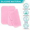 uxcell 2 Pack Silicone Dish Drying Mat, 9" x 12" Silicone Trivets for Hot Pots and Pans Dish Drainer Mat Heat Resistant Non-slip Dish Drying Pad for Kitchen Counters, Pink