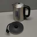 Basics Electric Stainless Steel Kettle for Tea and Coffee, BPAFree, Fast Boiling, Auto ShutOff, 1 Liter, 1500W, Black and Silver