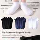 Kids Ankle Socks Boys Seamless Short Socks Girls School 4-16 Years 6 Pairs Youth Cotton Low Cut Uniform Sock (White)