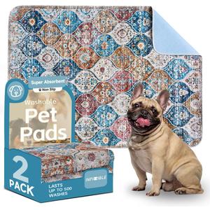 Washable Pee Pads for Dogs, 2 Pack Washable Puppy Pads 40"x26", Reusable Waterproof Large Dog Bed Pad, Super Absorbent & Leakproof Reusable Pee Pad for Whelping Trainging and Nursing Supplies (Persia Nebula)