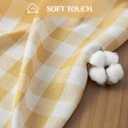 Softalker Checkered Tablecloth Rectangle, Outdoor Linen Cotton Gingham Table Cloth with Tassel, Heavy Duty Wrinkle Free Buffalo Plaid Table Cover for Kitchen Dining Summer Party - 55 x 84 Inch, Yellow