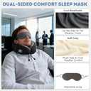 CNAOA Travel Pillow for Airplanes, Neck Pillow eases Neck and Shoulder Pain on Long Flights, Adaptive Memory Foam Sleep Support, Portable Carry Case, Eye Mask and Earplugs Travel Set(Black)