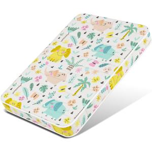 3 Inch 38x26 Mini Crib Mattress, No Gaps Edge Reinforcement High Density Foam, Fits Mini Crib, Odorless and Steady, Certipur-us and Oeko - Tex Certified, Elephant