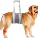 Adjustable Dog Lift Harness Dog Sling for Large Dogs Hind Leg Support Soft Lift Support for Weak Rear Legs, Helps Senior, Injured, Disabled, After ACL Surgery Dogs (Grey&Grey, Large)