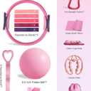 Home Workout Pilates Kit for Women, Better me Pilates Ring and Ball Set Essentials Equipment, with 5 Resistance Bands, Massager Roller, Yoga Starter Accessories for Toning Arms, Thighs & Core