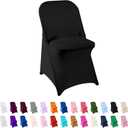 Spandex Chair Covers, 25PCS, Removable Washable Protector for Living Room, Party, Banquet, Wedding, Hotel (Black) (25Pack)