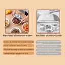 50PCS Reusable Aluminum Foil Food Covers,Aluminium Foil Elastic Food Bowl Storage Covers,Pop-Up Tin Foil Food Insulation Cover, Heat Shield Lids for Refrigerator Storage