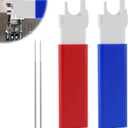 Sewing Machine Needle Threader, Automatic Quick Stitch Insertion Tool for Industrial Single Lockstitch(Blue/Red)