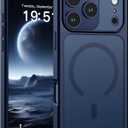 SUPFINE Magnetic for iPhone 17 Pro Case (Compatible with MagSafe)(Military Grade Drop Protection)(Camera Protection) Translucent Matte Shockproof Phone Cover,Dark Blue