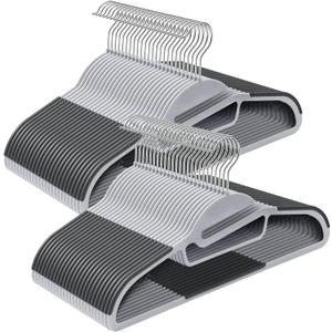 SONGMICS 50 Pack Coat Hangers, Heavy-Duty Plastic Suit Hangers, S-Shaped Opening, Space-Saving, 360 Swivel Hook, 16.3 Inches Wide, Light Gray and Dark Gray UCRP41G-50 SONGMICS 50 Pack Coat Hangers, Heavy-Duty Plastic Suit Hangers, S-Shaped Opening, Space-Saving, 360 Swivel Hook, 16.3 Inches Wide, Light Gray and Dark Gray UCRP41G-50