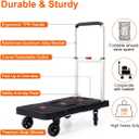 Folding Hand Truck Platform Truck 330 Lbs Heavy Duty Dolly Cart with Wheels, Fully Folded Push Cart, Portable Trolley Utility Cart for Easy Storage, Garage Moving Shopping Home Office