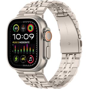 Tasikar Band Compatible with Apple Watch Ultra 3 Band 49mm, Men Women Strap Solid Stainless Steel Metal Bracelet Compatible with Apple Watch Ultra 2/1 49mm, Starlight