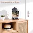 Mkono Hat Organizer for Baseball Caps, Hat Rack Hold Up to 10 Hats Baseball Caps Tabletop Hat Holder Storage Display for Closet, Dresser, Entrance, Shelf