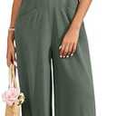 HOTIAN Womens Jumpsuits Overalls Summer V Neck Casual Sleeveless Causal Wide Leg Jumpers Rompers with Pockets, Small