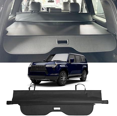Deluden Retractable Cargo Cover Compatible with Lexus GX 550 GX550 Toyota Land Cruiser 2024 2025 2026 Trunk Accessories Shielding Security Shade Privacy Screen (Carbon Fiber)