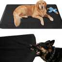 RRPETHOME 3" Chew Proof Indestructible Dog Bed for Large Aggressive Chewers,Durable Tough Fabir Chew Resistant Crate Dog beds for Large Dog & Puppy,Orthopedic Egg Foam Kennel Mat Pad Black 36x27x3