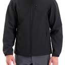 TRAILSIDE SUPPLY CO. Men's Softshell Jacket Fleece lined Windbreaker,Lightweight Water Resistant Winter Coat,Black, 3XL