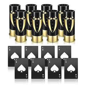 Yoption 8 Pcs Groomsmen Gifts Set, 8pcs Gauge Shot Glasses  Bottle  for Wedding Party Proposal Groomsmen Bridesmaid Favors, (Only 8pcs Gauge Shot  )
