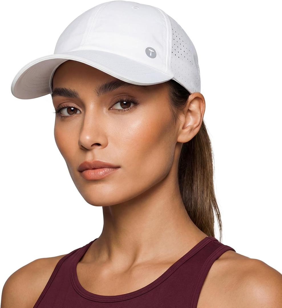 TOP-EX Cooling High Ponytail Everyday Sports Hat for Women, Breathable Comfort Fit for Running Golf Walking, UPF 50+ Foldable (White, M)