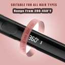 abp Ceramic Hair Straightener  Negative Ion Function, Ceramic Plates for Shinier & Smoother Hair | 2-in-1 Flat Iron & Curler, Dual Voltage, 60-Min Auto Shut Off