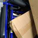 Drive Medical Lightweight Expedition Folding Transport Wheelchair with Hand Brakes - Portable Support - Large Rear Wheels - Compact Folding - Comfortable Design - Blue
