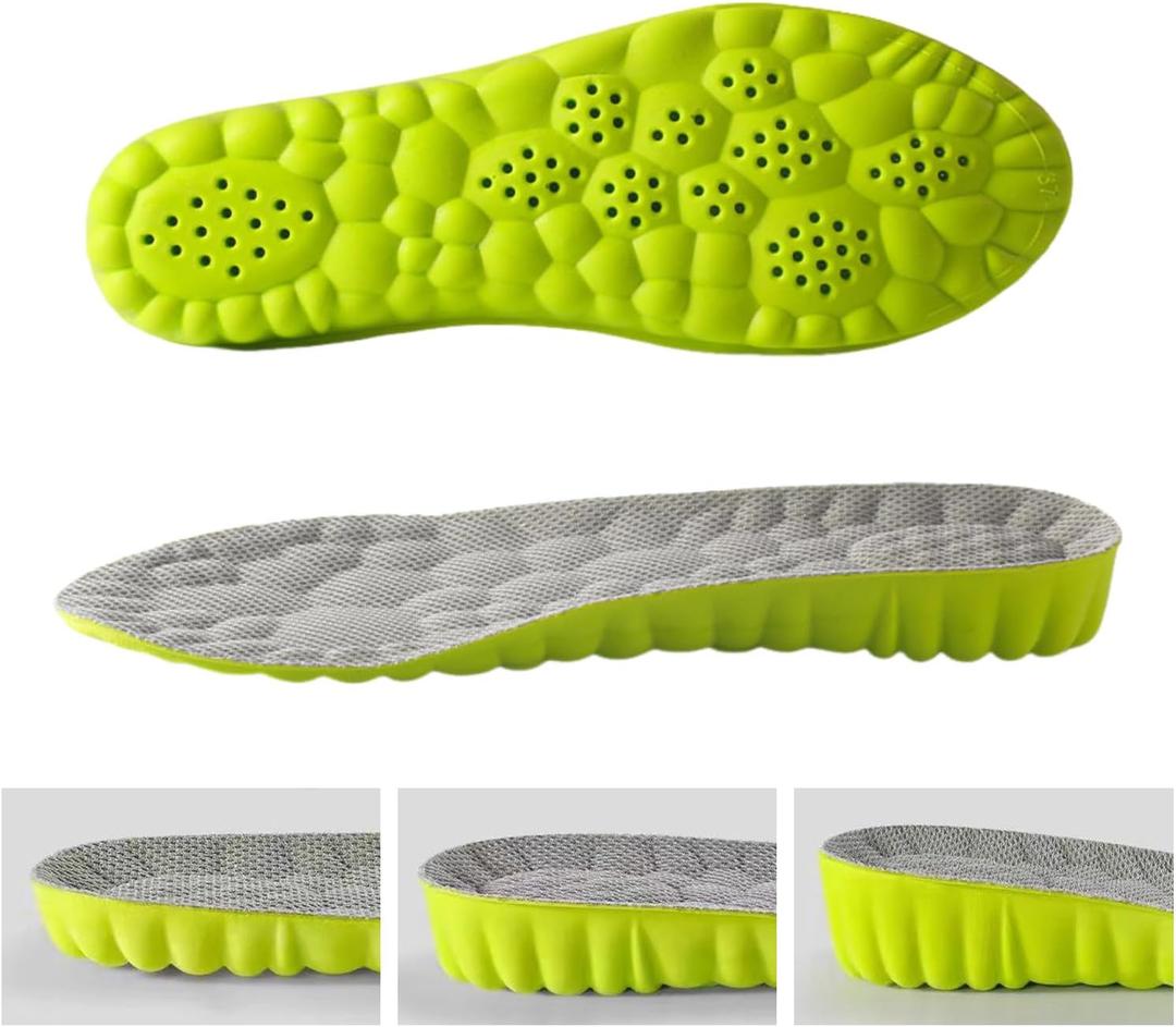 Height Increase Insoles - 4D Cloud Insole - Soft Memory Foam Insoles for Men Women (Green 2.5CM, Womens 10.5-12/Mens 9-10.5)
