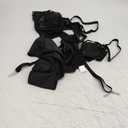 Kaei&Shi Floral Embroidered, Underwire, G-String, Garter Belt, 4 Pieces Lingerie (12, Black)