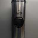 Tazza Gym Wipe Dispenser with Stainless Steel Floor Stand, Built-in Trash Can, Fitness Equipment Wipes Holder, 1.5 Gallon, Silver