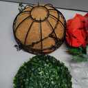 BLEUM CADE Artificial Christmas Flowers Hanging Poinsettias with Basket for Outdoors, Artificial Hanging Red Poinsettias for Xmas Decoration, UV Resistant Faux Flowers Christmas Decorations