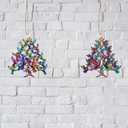 Hummingbird Christmas Ornament, 4 Pack 2D Acrylic Winter Decorations, Colorful Stacked Bird Holiday Home Decor (Large)