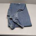 chouyatou Women Loose Adjustable Strap Denim Bib Overall Jeans Distressed Wide Leg Baggy Overalls Jumpsuit (Medium, Blue)