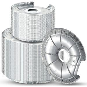 Dreyoo 60 Pcs Electric Stove Burner Covers, Disposable Aluminum Foil Drip Pan Liners, 6.25 and 8 Inch Round Burner Liners to Keep Stove Top Clean from Oil and Food Drips