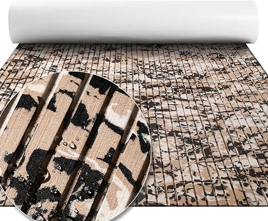 HXBYX Camo Boat Flooring EVA Foam Boat Decking Marine Flooring Camo Self-Adhesive Marine Mats for Jon Boats Bass Boat Kayak RV 94.5"x15.7", Desert Camo