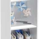4 Tier Bookshelf, Freestanding Corner Storage Shelve Book Case for Narrow Space, 4 Cube Storage Organizer Small Bookcase for Home Office Living Room (White, 4 Cube)