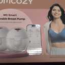 Momcozy M5 Smart APP Controlled Wearable Breast Pump, Hands-Free Wireless Electric Pump, 3 Modes 9 Suction Levels, BPA-Free, Portable Lightweight, 24mm Flange, 2-Pack Cozy Red