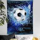 Gyejip Football Tapestry Soccer Tapestry Sports Wall Hanging Decor Football Pictures Home Decorations College Dorm Decor for Bedroom Living Room Dorm 50"x60"